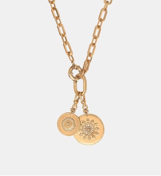 Collier pendentif ajustable   - Farah - Satellite - Doré
