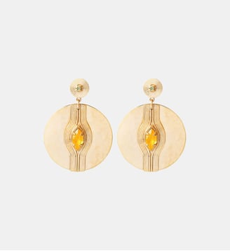 Boucles d'oreilles tiges percées   - Soleil - Satellite - Jaune