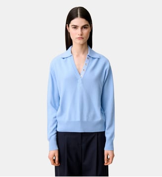 Pull laine et cachemire - Claudie Pierlot - Bleu ciel