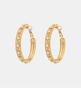 Grandes boucles d'oreilles tiges percées   - Farah - Satellite - Doré
