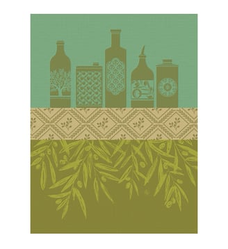 Torchon Huiles provençales Huiles provençales - Le Jacquard Francais - Olive