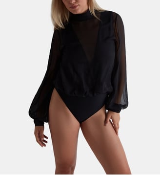 Body manches longues Les Bodys - Aubade - Noir