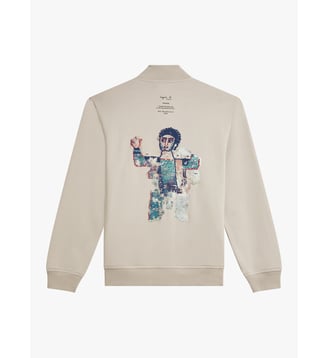blouson inspiration Teddy sérigraphié - Agnès b. - Beige arizona
