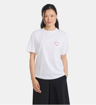 t-shirt en coton coeur - Agnès b. - Blanc