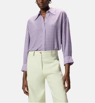 Chemise en crêpe georgette à strass - Pinko - Violet