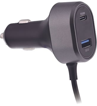 Chargeur allume-cigare 98W 2xUSB A et 3xUSB-C noir - TNB - Noir