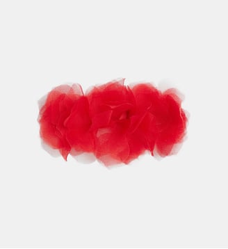 barrette fleur Lucie en soie rouge - Agnès b. - Rouge garance