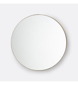 Miroir rond, en métal fer, diamètre 90 cm - La Redoute Interieurs - Laiton