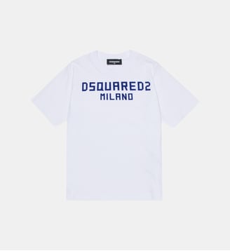 T-shirt avec logo imprimé sur la poitrine - Dsquared2 - Blanc