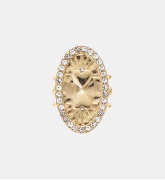 Bague ajustable avec cabochon central PREACHER - Hipanema - Doré