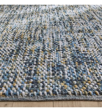 Tapis en laine, tissé main - AM.PM - Bleu paon