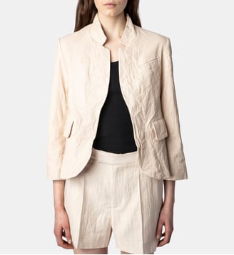 Blazer Verys Cuir Froissé - Zadig&Voltaire - Rose poudré