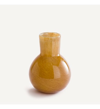 Vase flacon en verre soufflé, H30 cm - AM.PM - Ocre