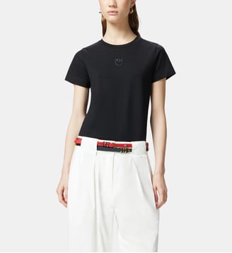 T-shirt à manches courtes et logo brodé Pinko