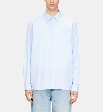 Chemise rayée en coton froissé - Diesel - Bleu blanc