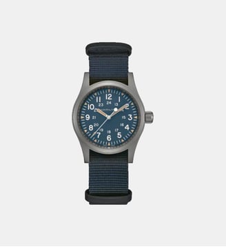 Montre mécanique Khaki field Bleu H69439940 - Hamilton - Argenté