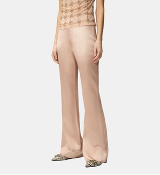 Pantalon évasé en satin - Pinko - Rose acajou