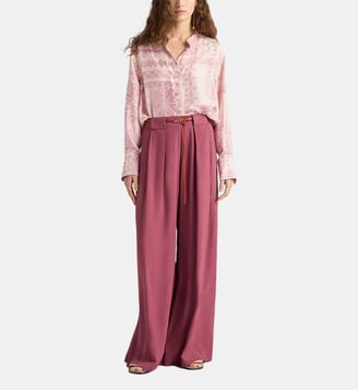 Pantalon aspen en acétate de soie uni - Momonì - Rose