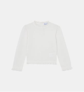 Pull -  laine col festonné - Tartine Et Chocolat - Écru