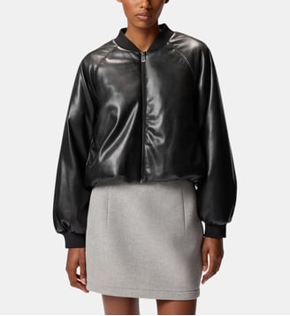 Bomber court effet cuir - Pinko - Limousine noire