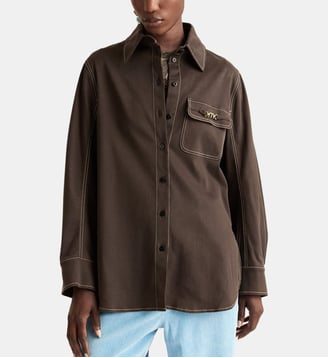 Chemisier mark bis en gabardine stretch - Momonì - Brun