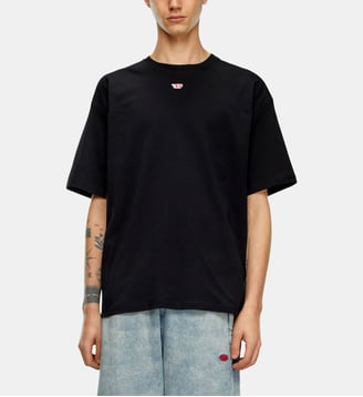T-shirt avec empiècement D brodé - Diesel - Noir