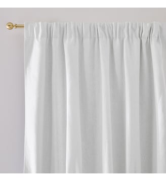 Rideau occultant lin galon fronceur et wave - La Redoute Interieurs - Blanc