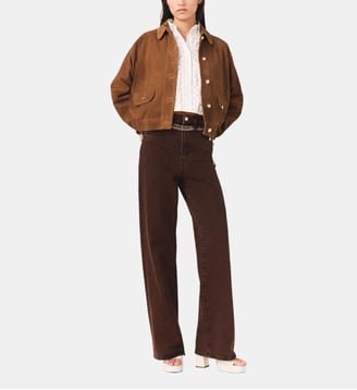 Jean bootcut avec chaîne - Maje - Marron