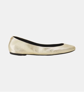 La Ballerine En Cuir Métallisé - Lanvin - Gold