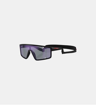 Lunettes de soleil Rectangulaire PS A03S - Prada Linea Rossa - Noir mat