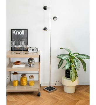 Lampadaire à trois globes Julien N°371- Produit chiné - Debongout - Noir