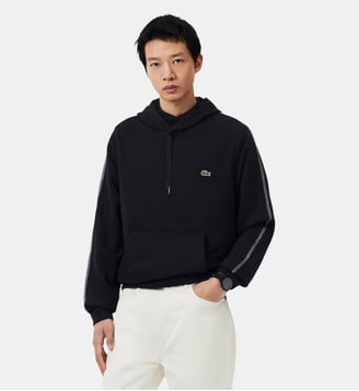 Sweatshirt à capuche bandes griffées - Lacoste - Noir