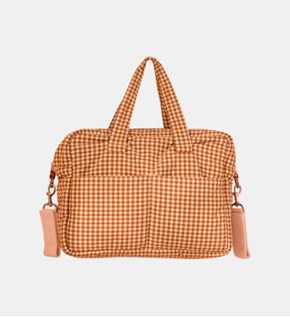 Sac à langer en percale de coton - Cyrillus - Vichy caramel