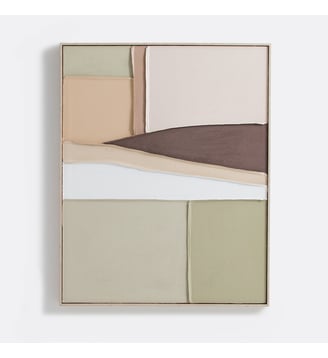 Tableau en lin 100x80 cm - La Redoute Interieurs - Vert