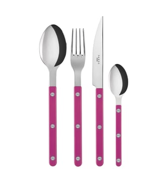 Set de 4 couverts de table, Bistrot - Sabre - Framboise