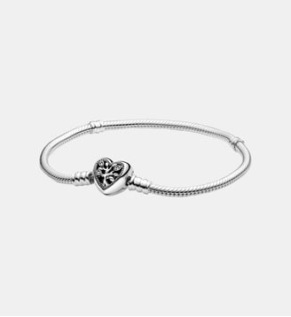 Bracelet Maille Serpent Fermoir Cœur Arbre de Vie - Pandora - Argenté