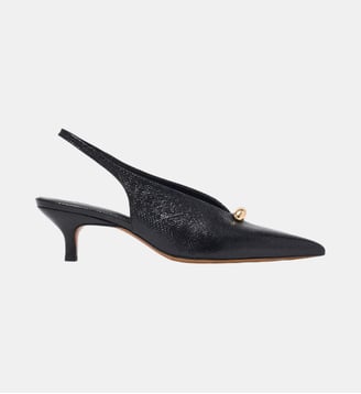 Slingbacks pointues en cuir embossé - Maje - Noir