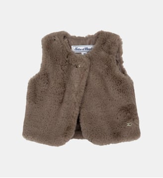 Gilet -  moyen imitation fourrure - Tartine Et Chocolat - Beige