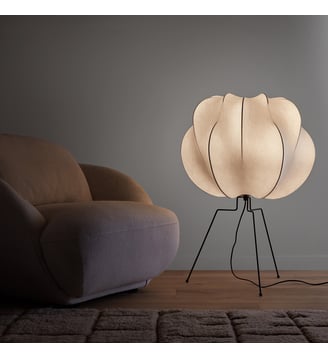 Lampe de sol en métal fer et résine - AM.PM - Blanc