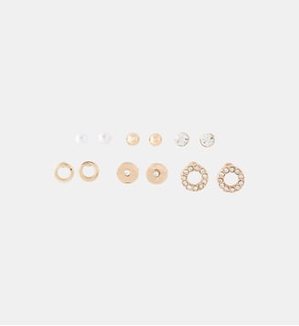 Set de 6 paires de puces d'oreilles perles - Balaboosté - Blanc