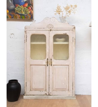 Buffet indien en teck Gilbert N°1824- Produit chiné - Debongout - Beige