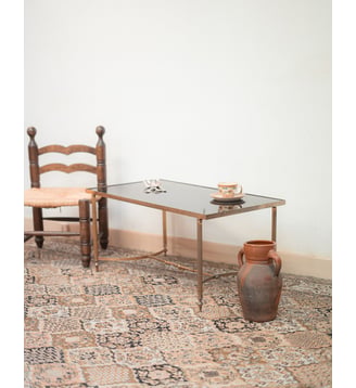 Table basse en verre Donna N°517- Produit chiné - Debongout - Noir