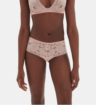 Shorty Festive dentelle - Simone Pérèle - Rose pâle