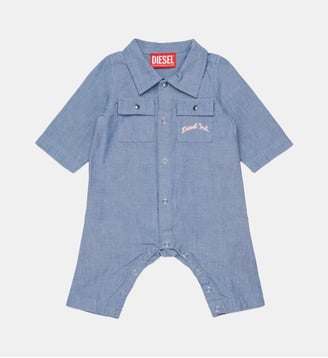 Combinaison chemise avec logo - Diesel Kids - Denim bleu