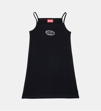 Robe courte avec logo Oval D - Diesel Kids - Noir