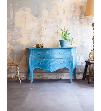 Commode bleue patinée Garance N°620- Produit chiné - Debongout - Bleu