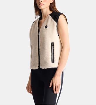 Veste sans manches elandine col en v coupe regular - Fusalp - Desert et noir