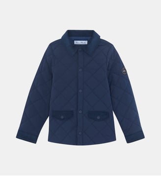 Manteau -  matelassé col pointu côtelé - Tartine Et Chocolat - Marine