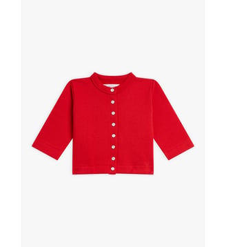 cardigan pression en molleton de coton marron - Agnès b. - Rouge garance