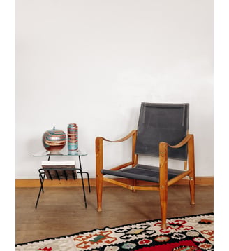 Fauteuil safari Jakob N°223- Produit chiné - Debongout - Noir